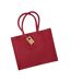 Westford Mill Classic Jute Shopper Bag (Red) (One Size) - UTRW9412
