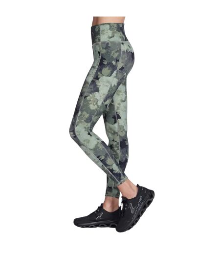 Womens/ladies Go Flex Ribbed Leggings Green Skechers