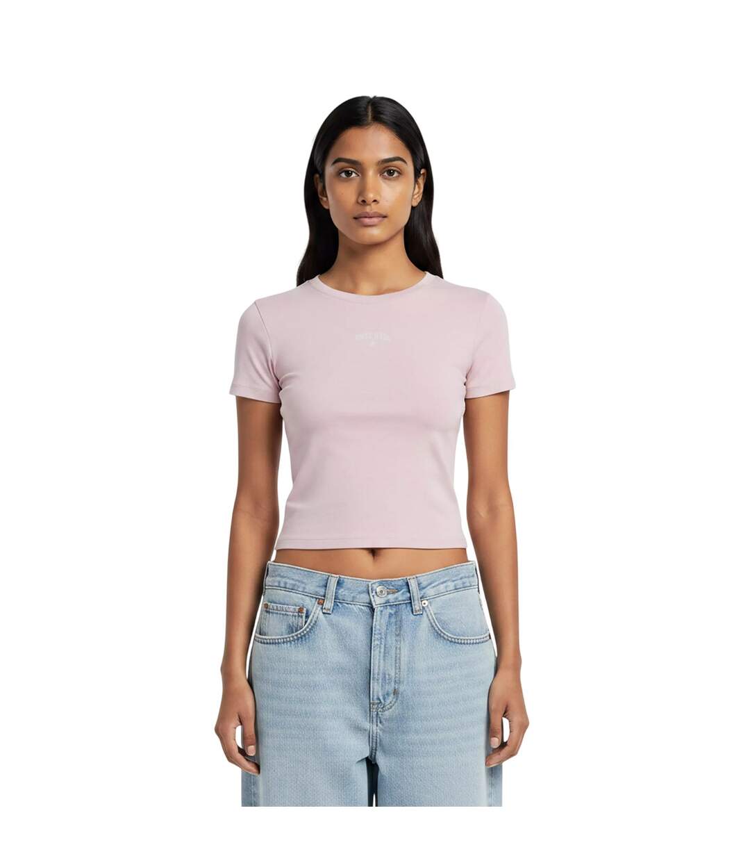 Womens/ladies Star Print Slim T-shirt Lilac Guess-1