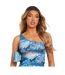 Haut 1 Épaule Motif/style Floral Femme Bleu Missy Empire-2