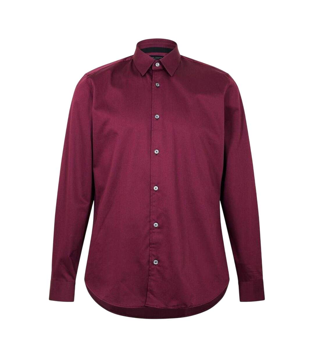 Mens Oxford Collared Long-sleeved Shirt Oxblood Ted Baker-2