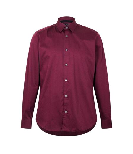 Mens Oxford Collared Long-sleeved Shirt Oxblood Ted Baker