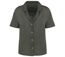 Chemise en lin manches courtes - Femme - PATS523 - vert kaki-1