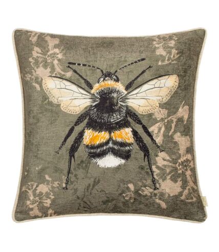Avebury bee cushion cover 43cm x 43cm sage Evans Lichfield