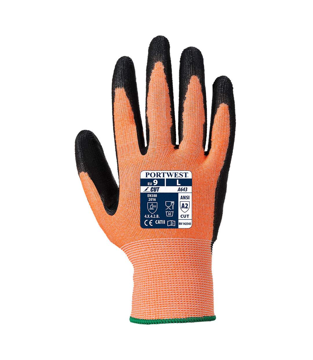 Unisex adult a643 nitrile foam cut resistant gloves xxl amber/black Portwest-2