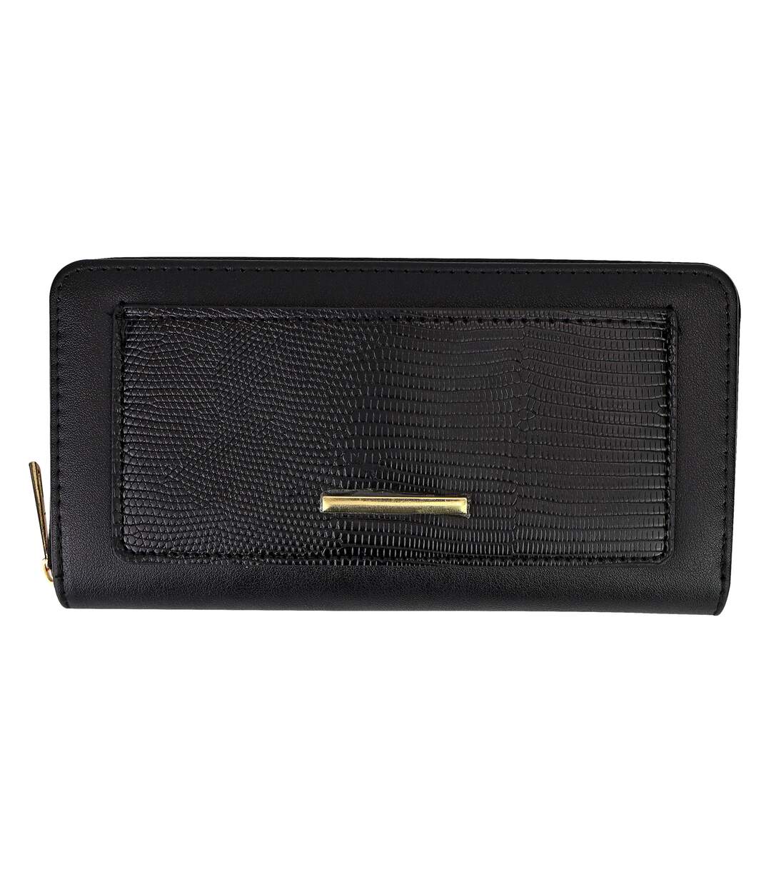 Ladies Faux Leather Wallet Large Textured Purse with Metal Detail Organiser-1