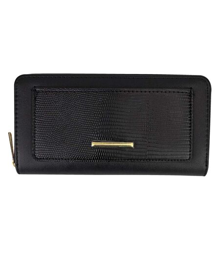Ladies Faux Leather Wallet Large Textured Purse with Metal Detail Organiser
