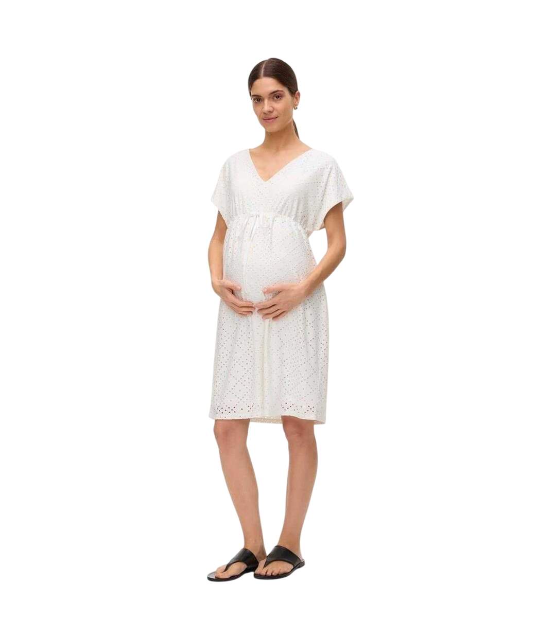 Robe Vmmtassa Femme Blanc Neige Mamalicious-4