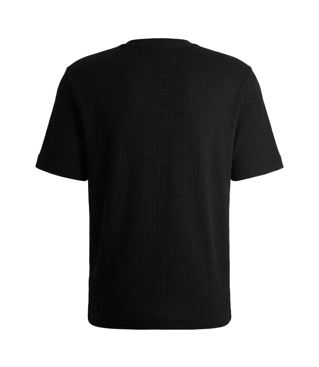 Mens Waffle Regular T-shirt Black Hugo-2