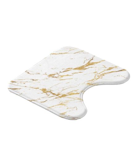 Tapis Contour WC Imprimé Aquamarbre 45cm Blanc & Or