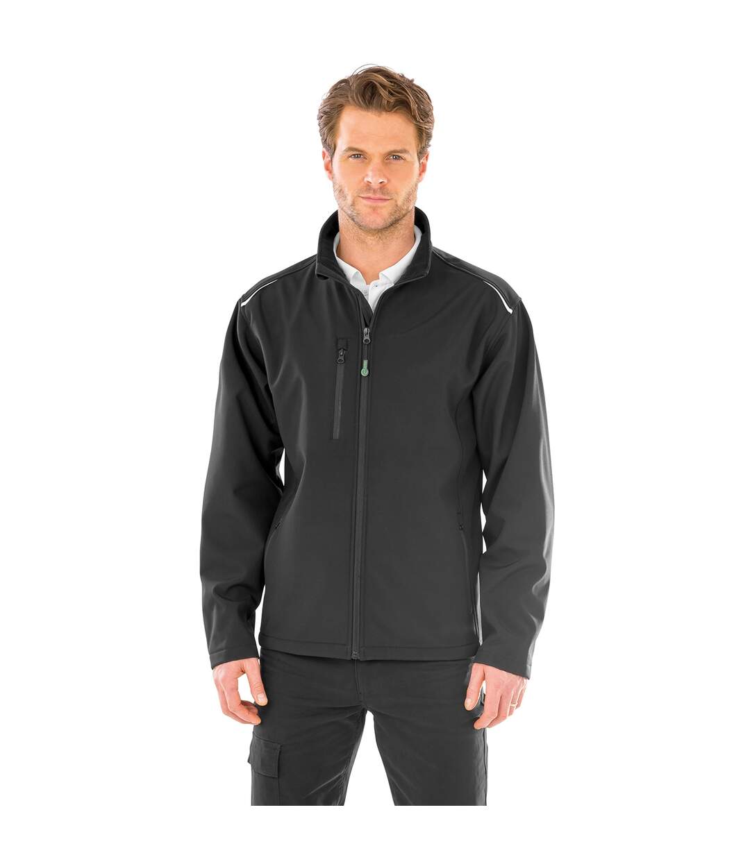 Mens 3-layer Softshell Jacket Black Result Genuine Recycled-1