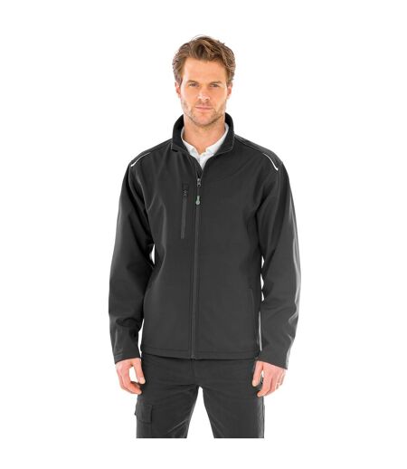 Mens 3-layer Softshell Jacket Black Result Genuine Recycled