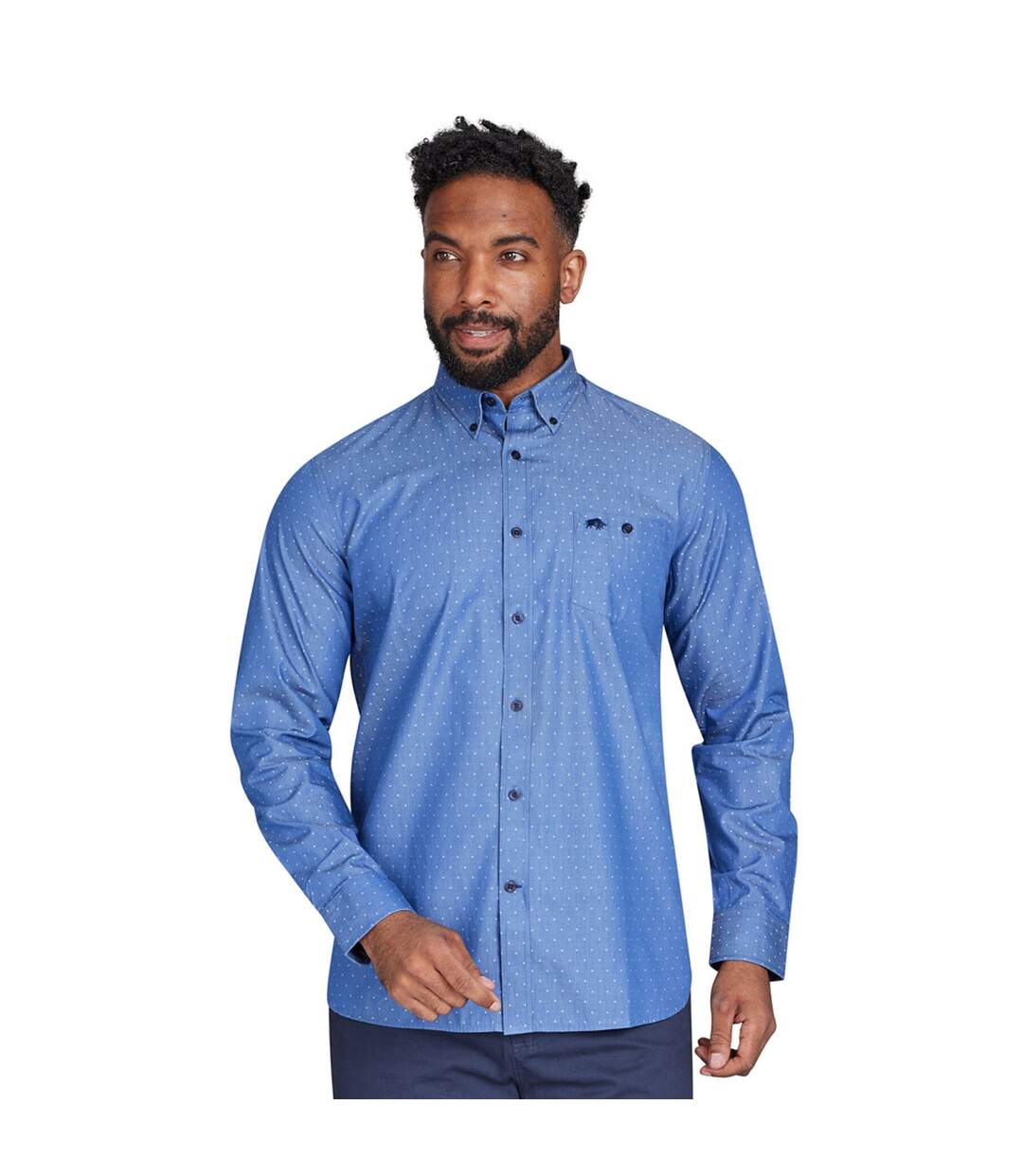 Chemise homme bleu denim Raging Bull-3