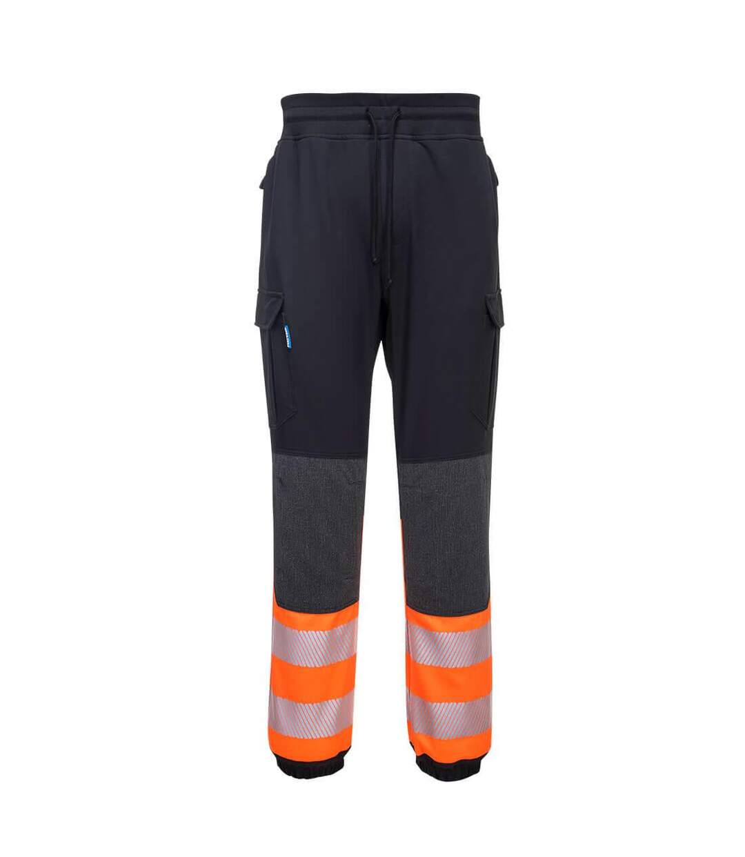 Mens kx3 hi-vis flexible jogging bottoms black/orange Portwest-1