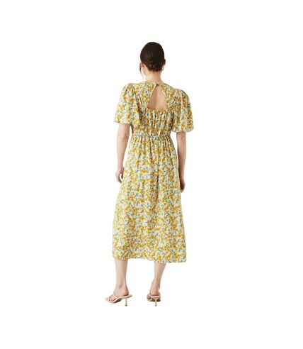 Maine Womens/Ladies Floral Flutter Midi Dress (Yellow) - UTDH5996