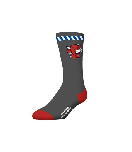 Lot de 4 paires de chaussettes homme La Vache Qui Rit Freegun - Noir | Gris | Rouge | Bleu - 43/46