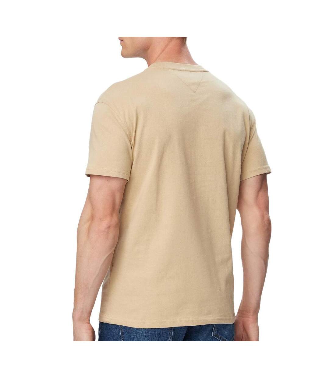 T-shirt beige pomme homme tommy hilfiger tjm slim linear-2