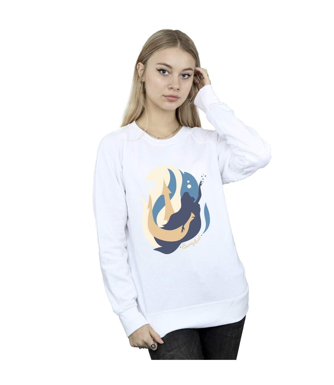 Disney - Sweat THE LITTLE MERMAID COLOUR SILHOUETTES - Femme (Blanc) - UTBI23345-2