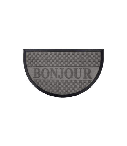 Tapis d'Entrée Demi-Lune Bonjour 45x75 cm Gris