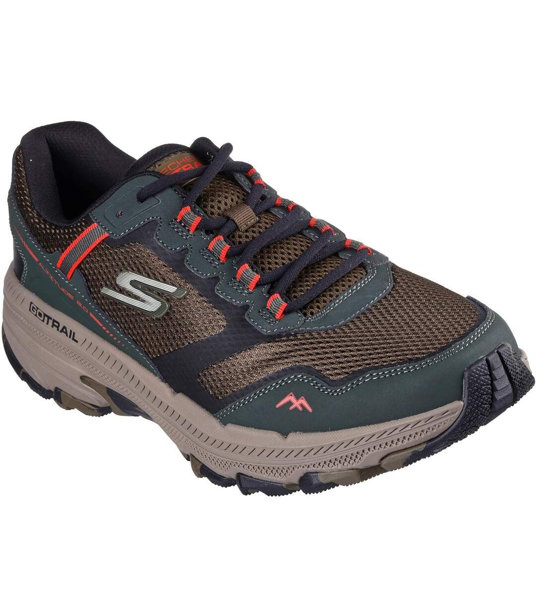 Mens Go Run Trail Altitude 2.0 Marble Rock 3.0 Leather Walking Shoes Olive Black Skechers-1