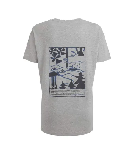 T-shirt Manches Courtes Motif/style Paysage Yago Femme Gris Clair Chiné Craghoppers