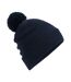 Bonnet À Revers Avec Pompon Bleu Marine Beechfield-1