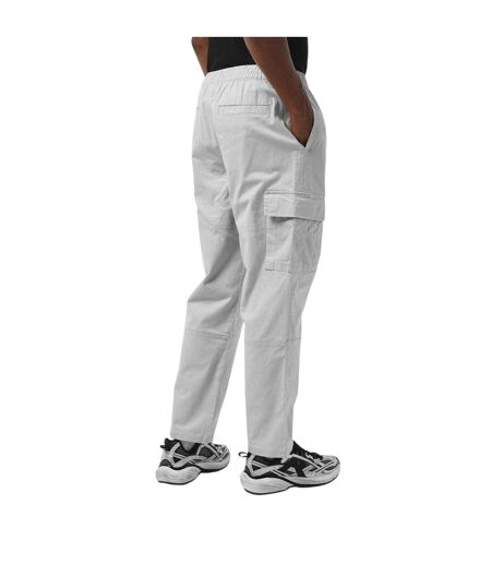 Mens Elasticated Waist Cargo Trousers Stone Represent