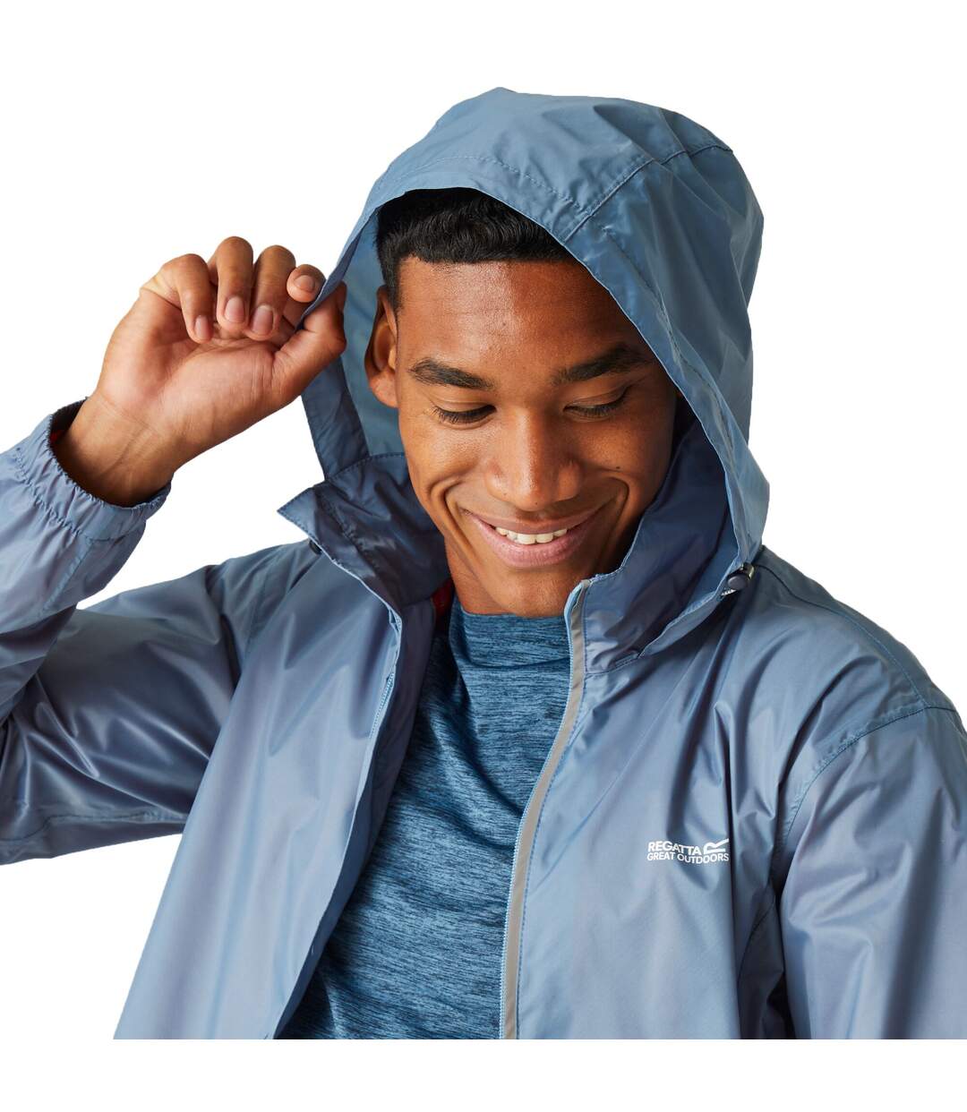 Mens Lyle Iv Waterproof Hooded Jacket Coronet Blue Danger Red Regatta-4