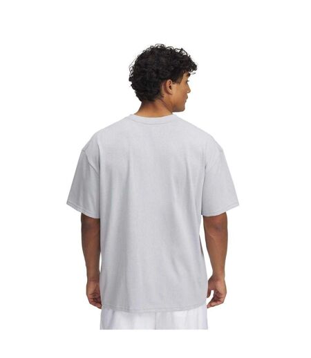 Mens Logo Heavyweight Loose T-shirt Grey Under Armour