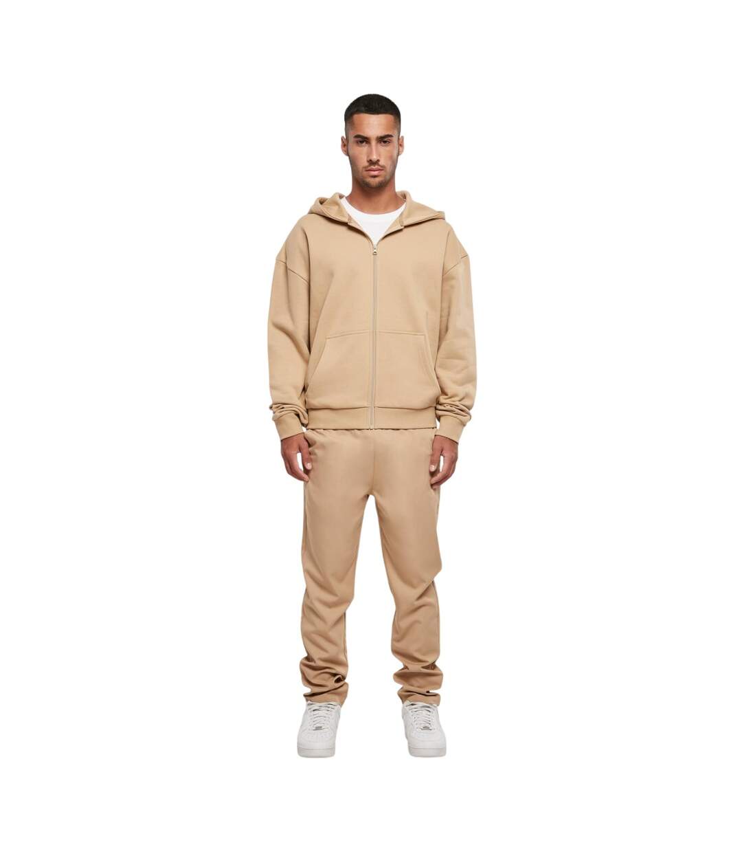 Veste À Capuche Homme Beige Build Your Brand-1