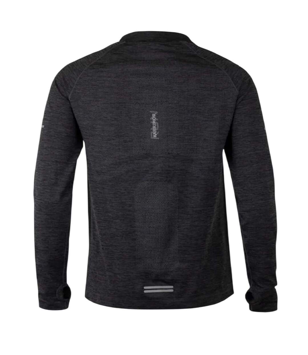 Womens/ladies Xlite Seamless Quarter Zip Running T-shirt Black Marl Marl Karrimor-2