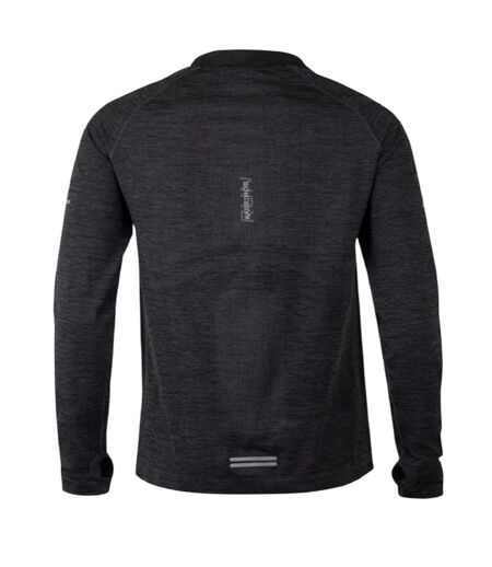 Womens/ladies Xlite Seamless Quarter Zip Running T-shirt Black Marl Marl Karrimor