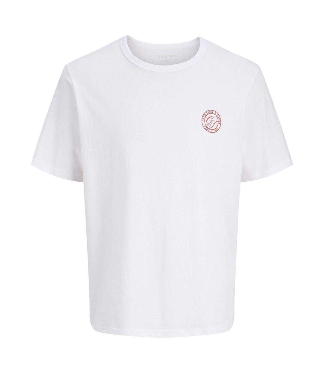 T-shirt Motif/style Logo Homme Blanc Vif Jack And Jones-1