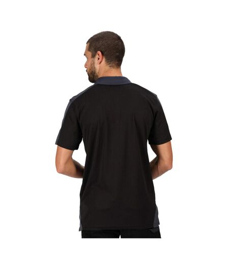 Regatta Mens Contrast Coolweave Polo Shirt (Black/Seal Grey) - UTRG3573