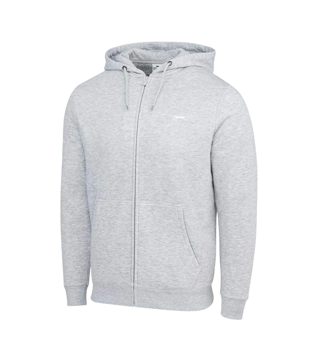Mens Full Zip Hoodie Grey Marl Slazenger-3