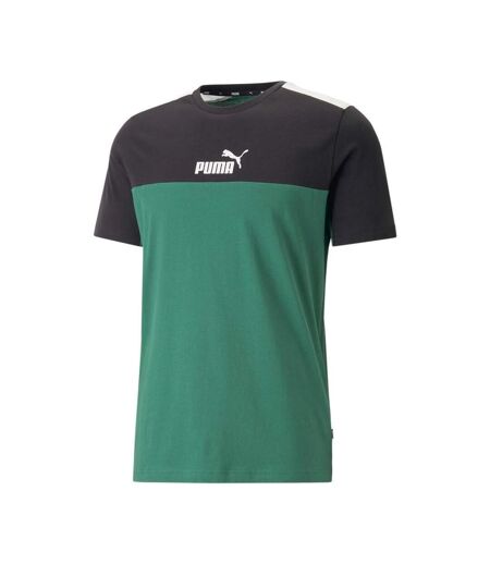 T-shirt Vert/Noir Homme Puma Ess Block - M