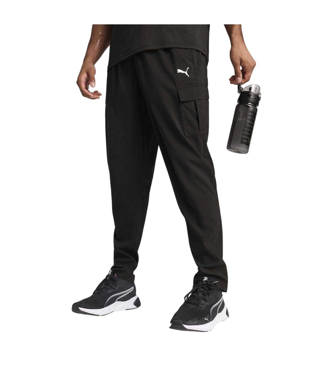 Mens Tad Tech Woven Cargo Jogging Bottoms  Black Puma-3