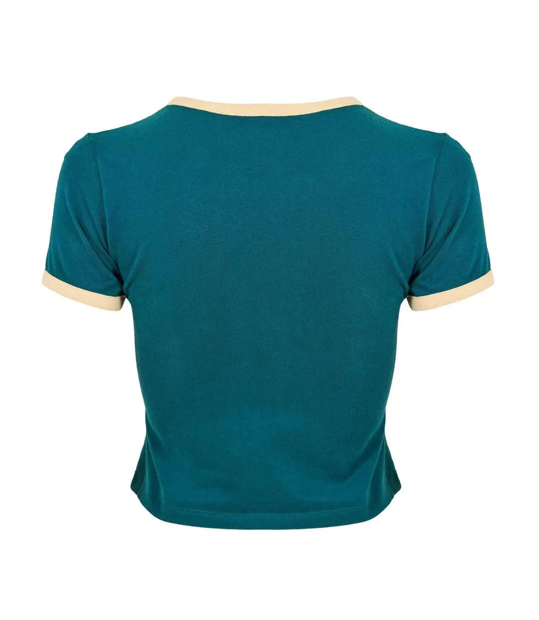 Womens/ladies Heritage Ringer Crop Top Green New Balance-2