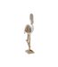 Statue Flamant Rose en Bois Tanoak 56cm Naturel & Blanc-2