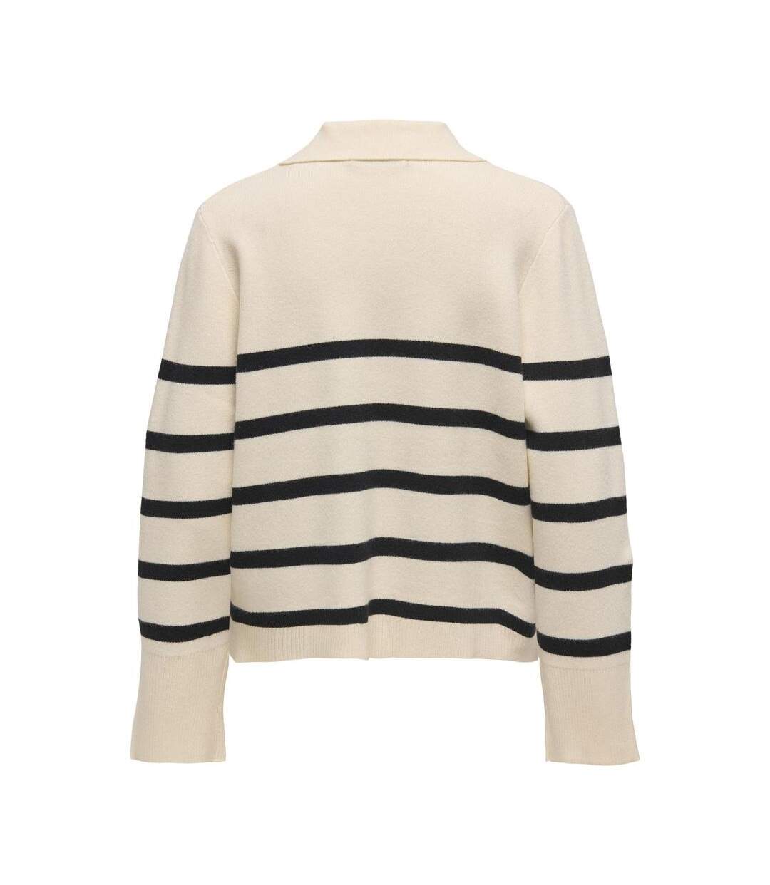 Pull ecru/noir femme only monica-2