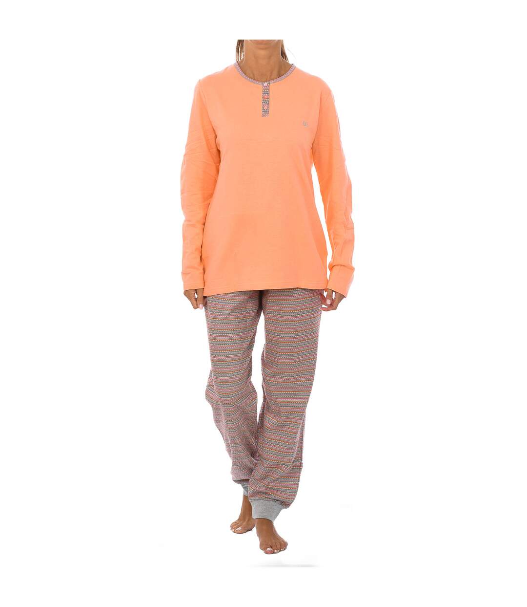 KLP2 Women's Long Sleeve Plush Winter Pajamas-1