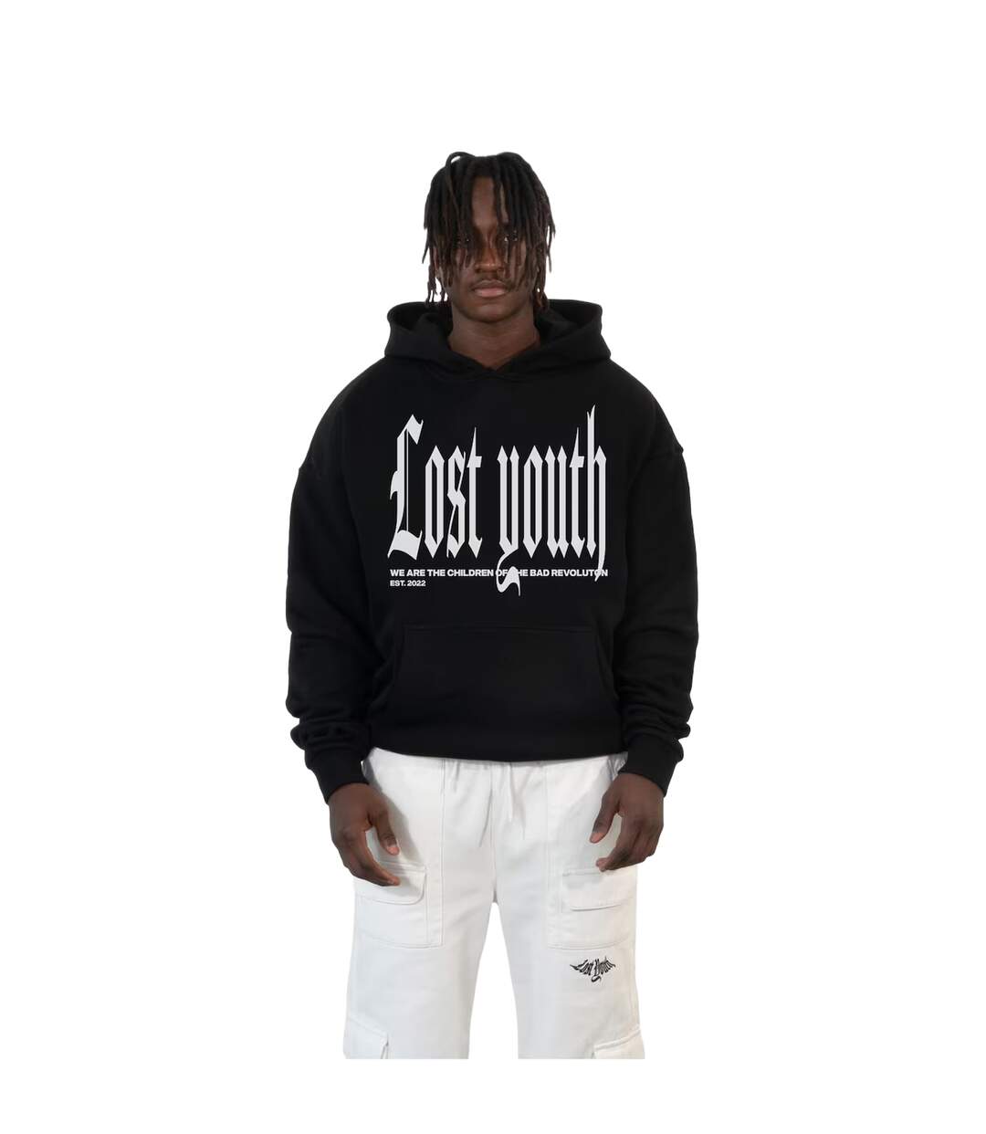 Mens Classic V.4 Hoodie Black Lost Youth-1