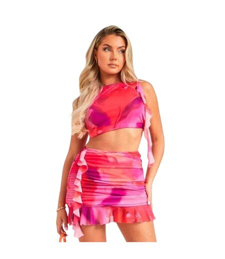 Haut Court Femme Rose Imprimé Missy Empire
