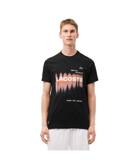T-shirt Motif/style Logo Daniil Medvedev Homme Noir Lacoste
