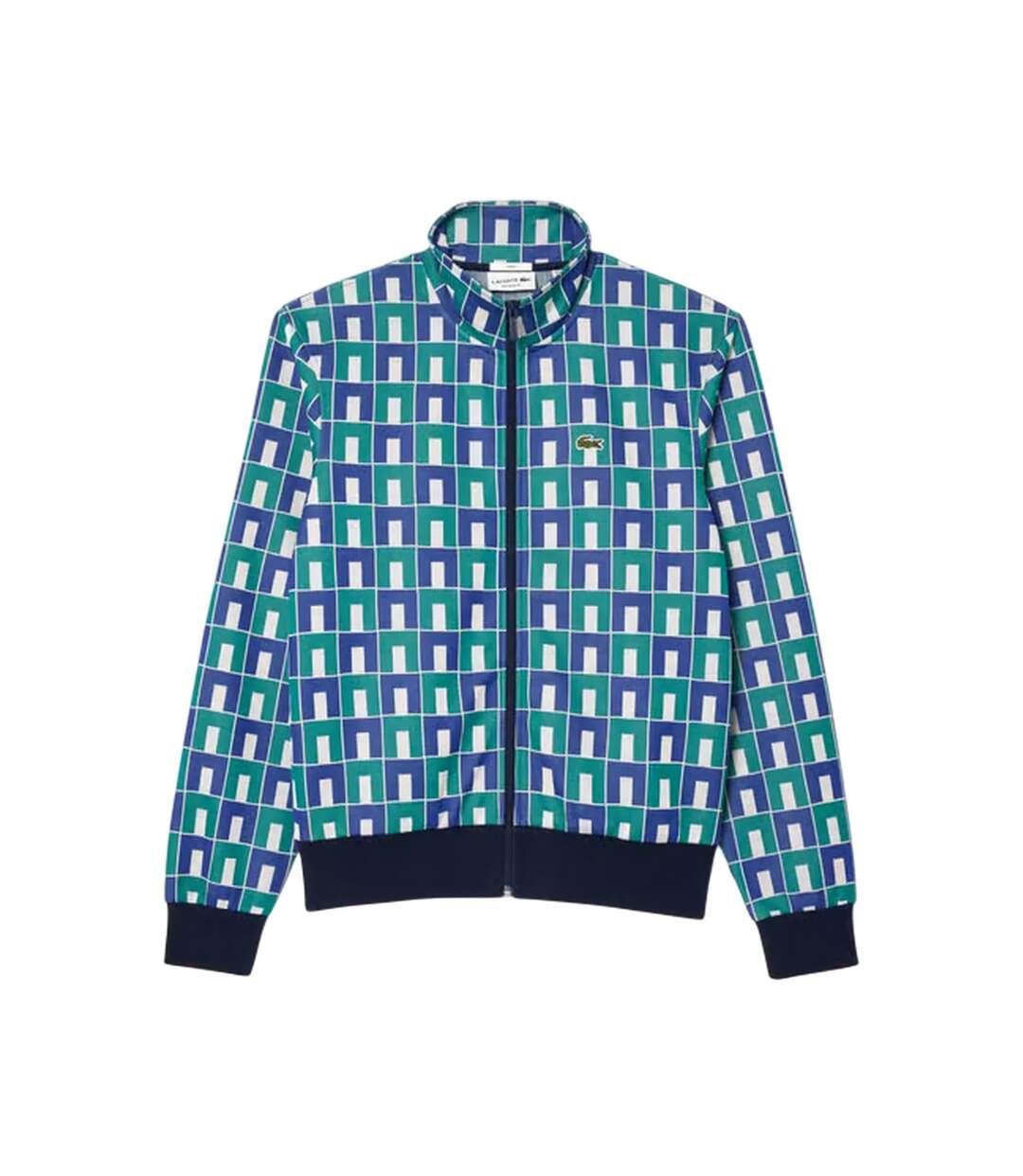 Sweat Motif/style Géométrique Homme Blanc Bleu Lacoste-2