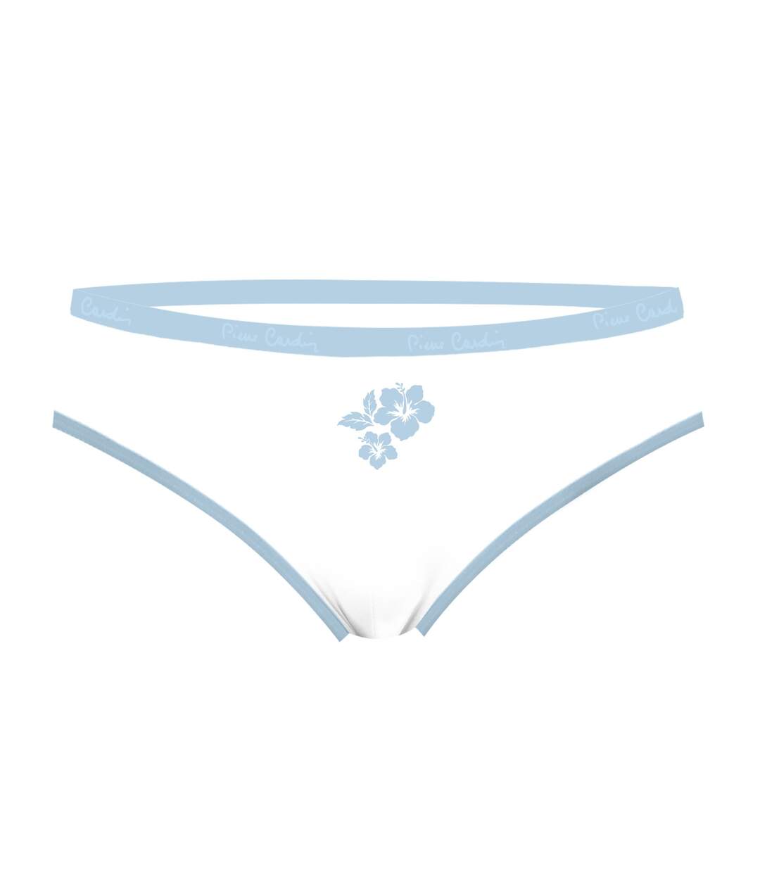 Lot de 3 slips femme  en coton uni et imprimé ceinture fine 2cm Pck1 Pierre Cardin-4