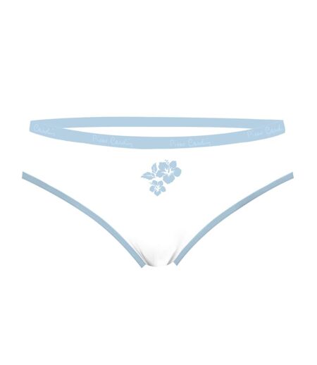 Lot de 3 slips femme  en coton uni et imprimé ceinture fine 2cm Pck1 Pierre Cardin