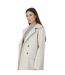 Womens/ladies Annabell Faux Wool Double-breasted Long Jacket Cream Brave Soul-3