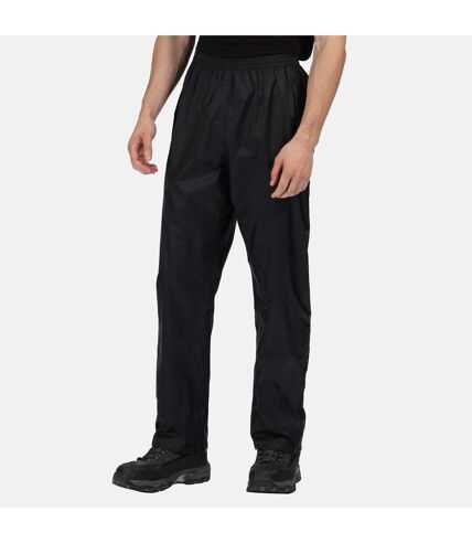 Regatta Pro Mens Packaway Waterproof Breathable Overtrousers (Black) - UTPC2995