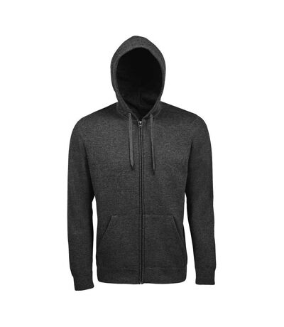 Seven sweatshirt à capuche et fermeture zippée homme charbon chiné SOLS